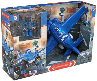 Полицейски Комплект Самолет с Фигурка и Оръжия Военновъздушни Сили 42×13×28